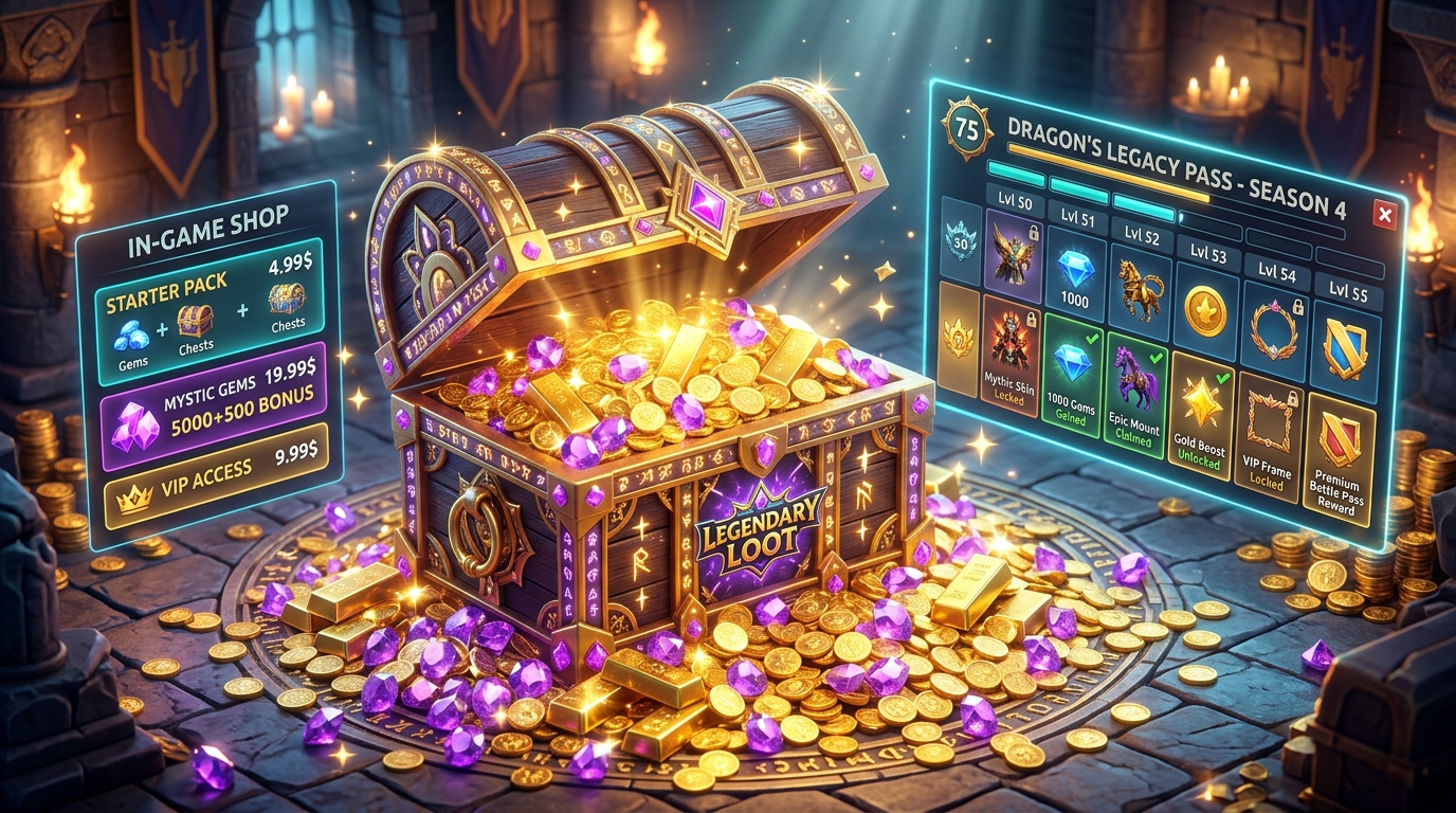Mô hình tiến trình Battle Pass mùa giải phân tầng Free và Premium