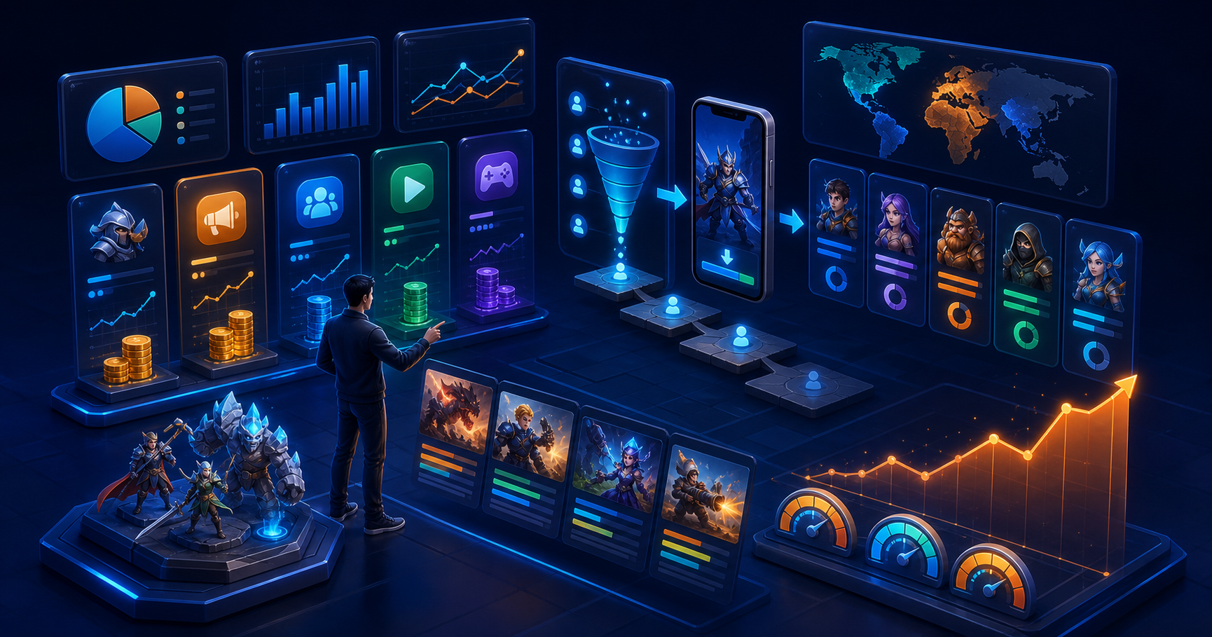 Hệ thống phễu User Acquisition và điểm chạm tiếp cận người chơi game mobile